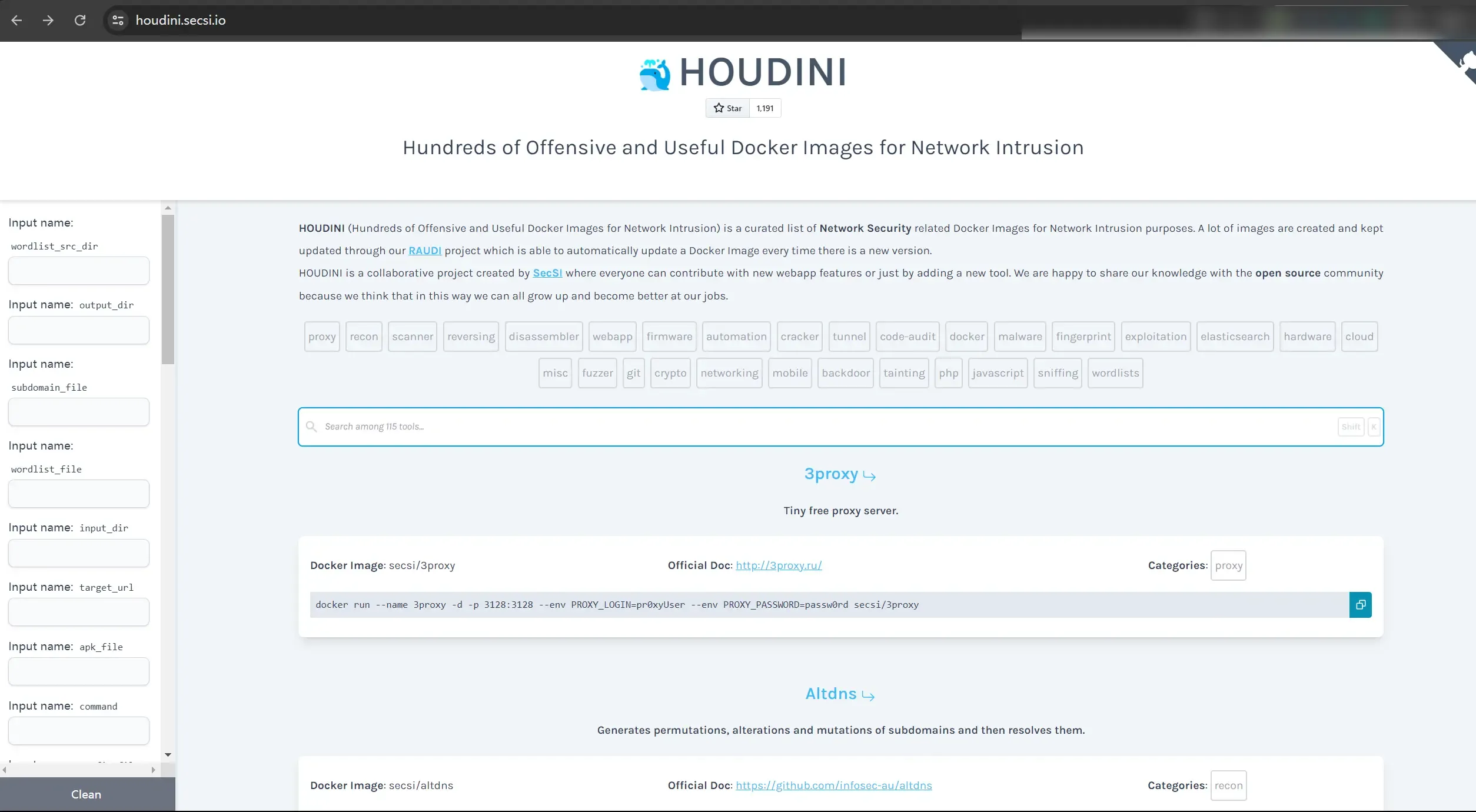  Houdini 渗透测试常用工具Docker镜像 